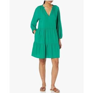 The Drop Caralynmirand Long sleeve small 
Dress, Ultramarine Green with pockets
